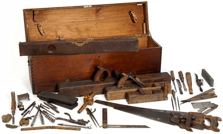 Minnesota State Capitol Woodworkers Toolbox, circa 1900, Wikimedia Commons.